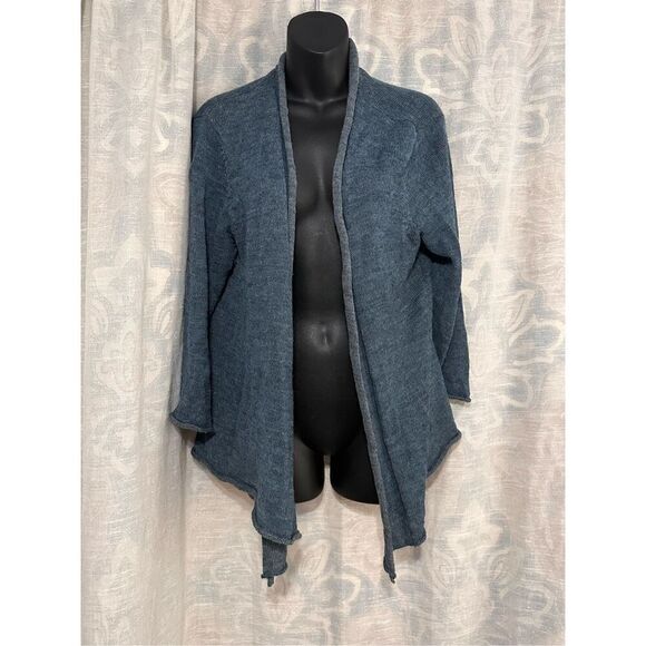 Eileen Fisher Sweaters - Beautiful EILEEN FISHER Linen blend Stretch Simple Cardigan In Midnight Sz large